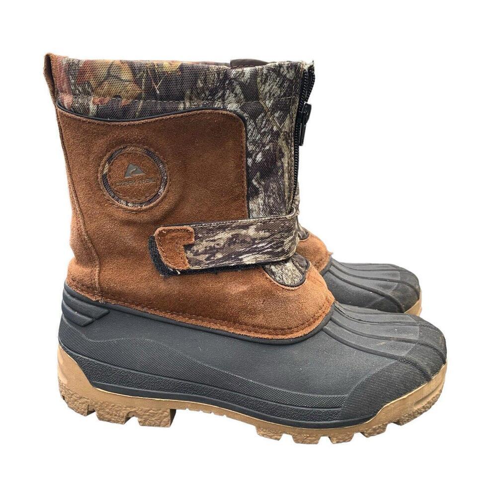 Ozark Trail Mens 3M Thinsulate Winter Hunting Snow Boots Size 5 Camo Suede​